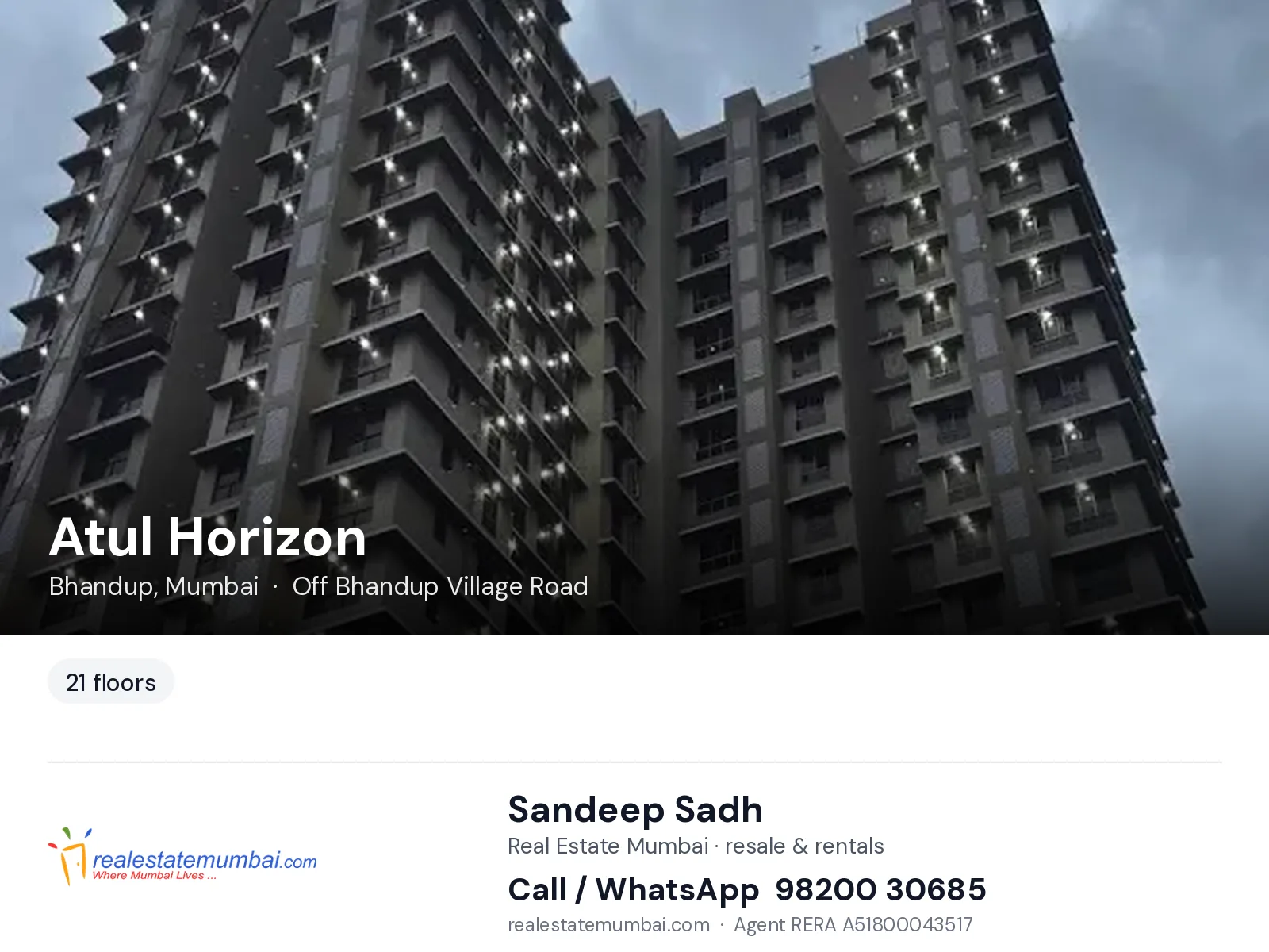 Atul Horizon, Bhandup, Mumbai — flats | Real Estate Mumbai, Sandeep Sadh 98200 30685