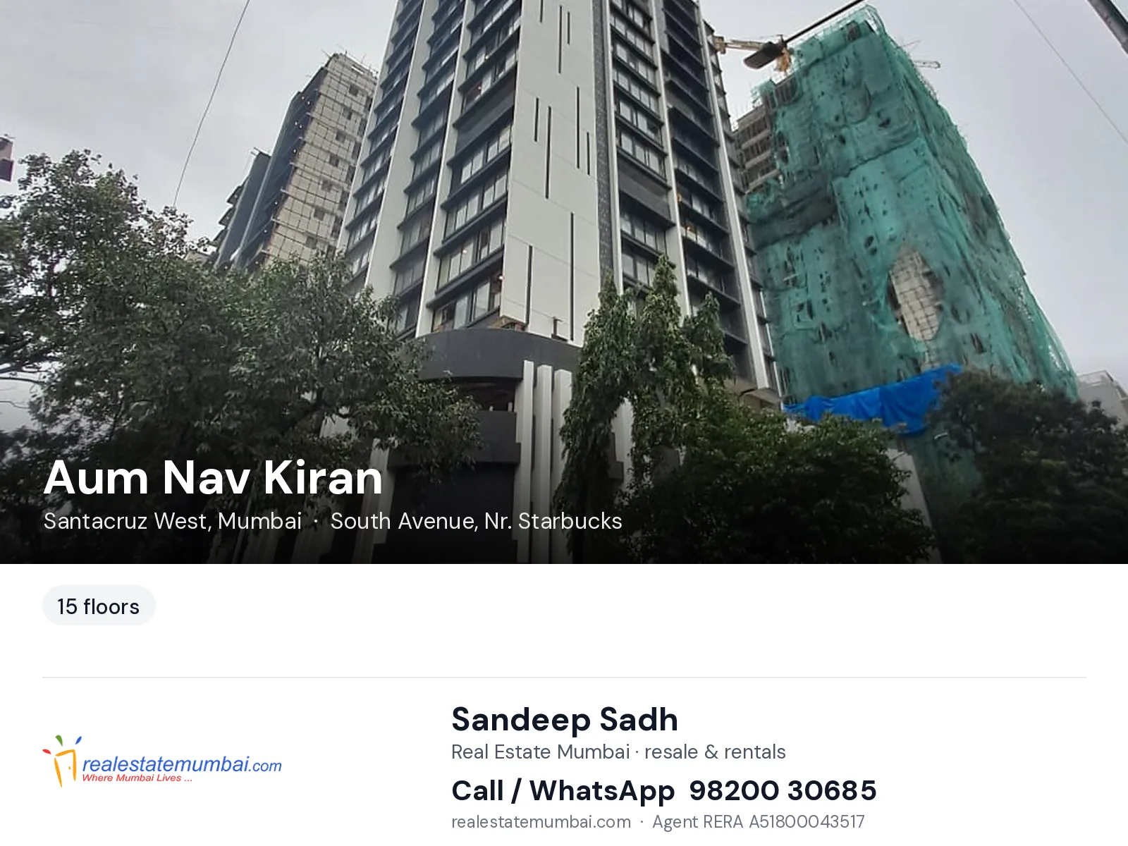 Aum Nav Kiran, Santacruz West, Mumbai — flats | Real Estate Mumbai, Sandeep Sadh 98200 30685