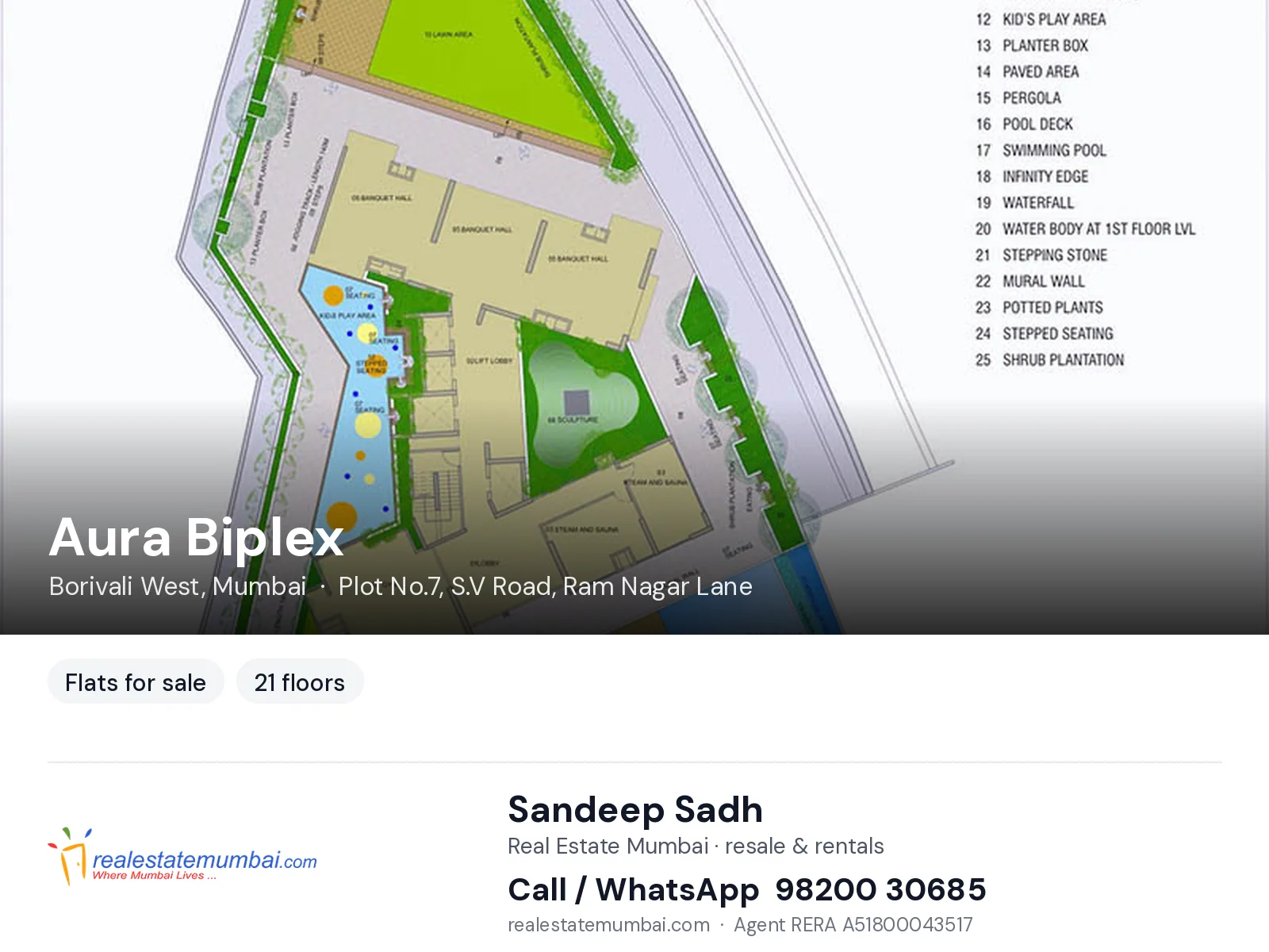 Aura Biplex, Borivali West, Mumbai — flats for sale | Real Estate Mumbai, Sandeep Sadh 98200 30685