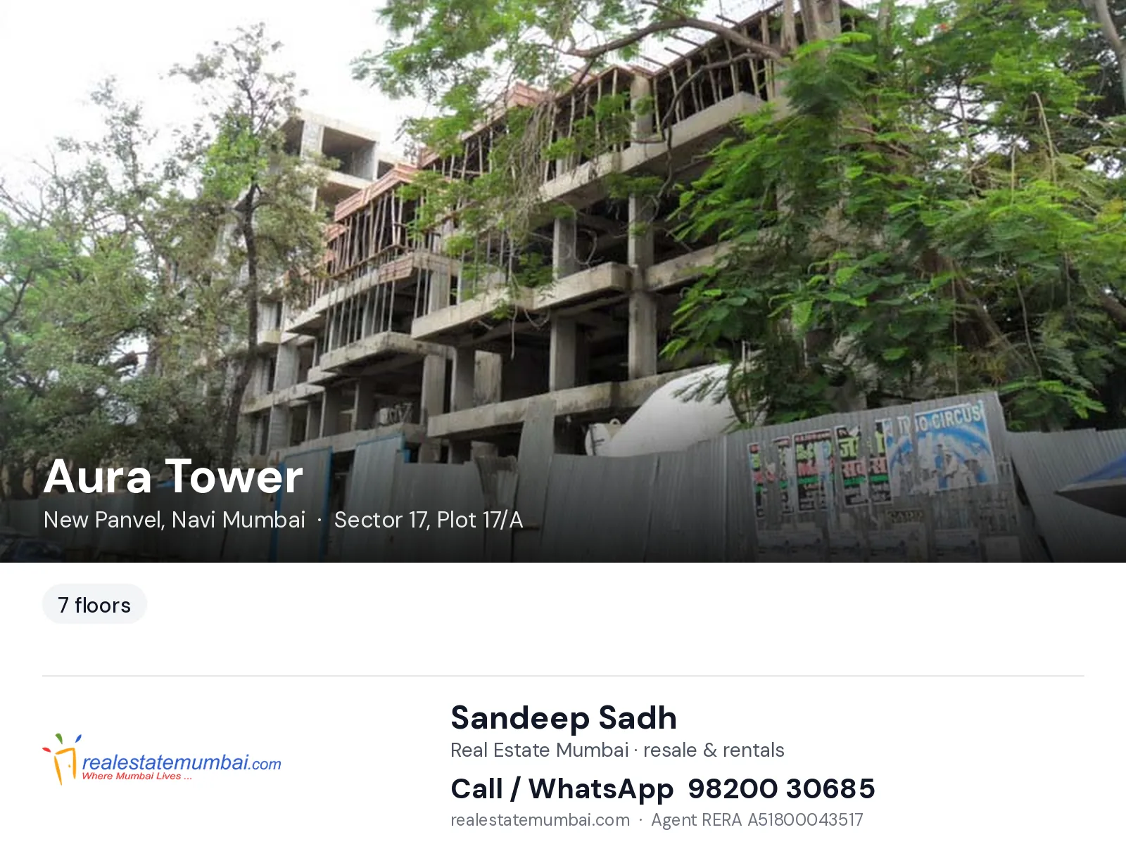 Aura Tower, New Panvel, Navi Mumbai — flats | Real Estate Mumbai, Sandeep Sadh 98200 30685