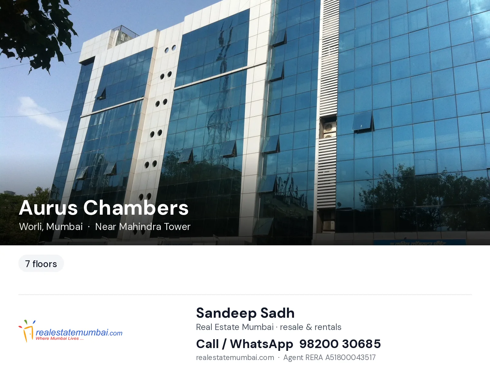 Aurus Chambers, Worli, Mumbai — flats | Real Estate Mumbai, Sandeep Sadh 98200 30685