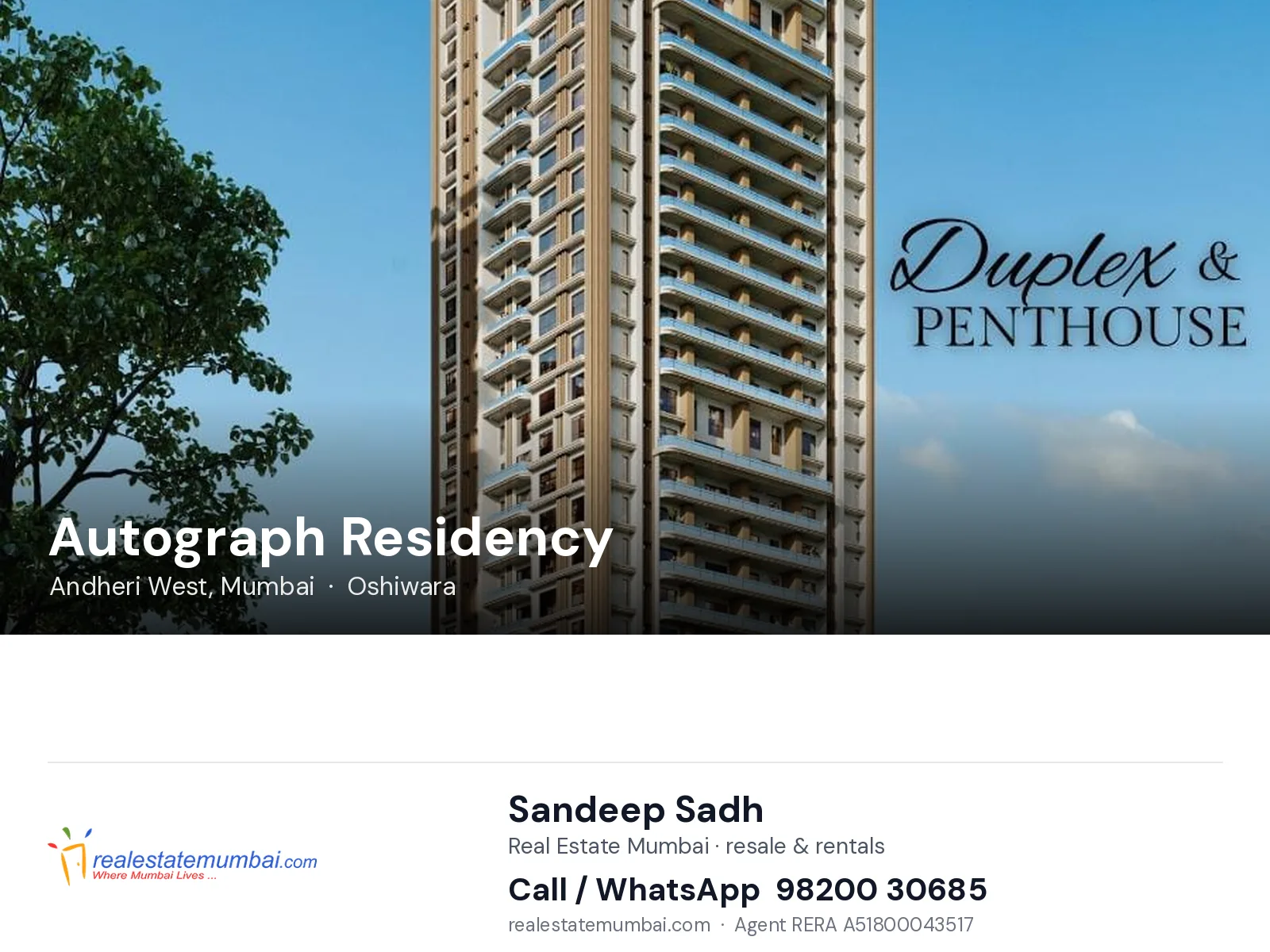 Autograph Residency, Andheri West, Mumbai — flats | Real Estate Mumbai, Sandeep Sadh 98200 30685