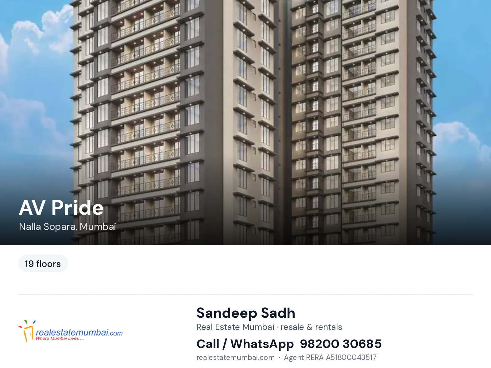 AV Pride, Nalla Sopara, Mumbai — flats | Real Estate Mumbai, Sandeep Sadh 98200 30685