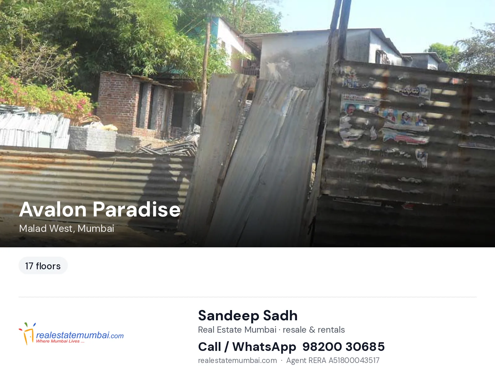 Avalon Paradise, Malad West, Mumbai — flats | Real Estate Mumbai, Sandeep Sadh 98200 30685