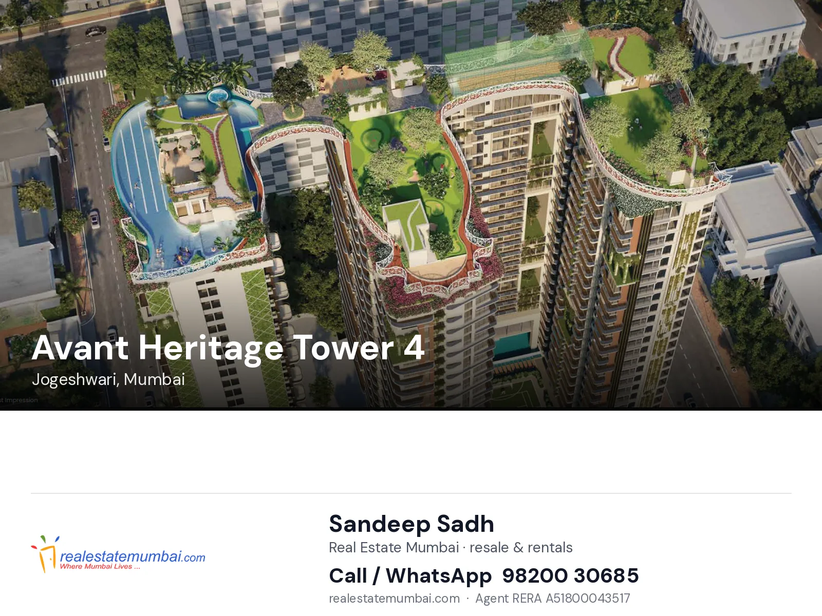 Avant Heritage Tower 4, Jogeshwari, Mumbai — flats | Real Estate Mumbai, Sandeep Sadh 98200 30685