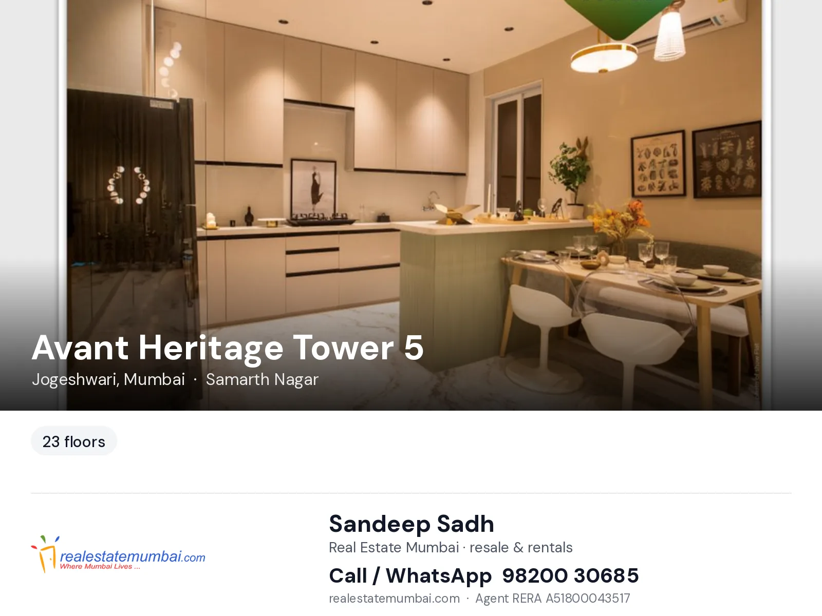 Avant Heritage Tower 5, Jogeshwari, Mumbai — flats | Real Estate Mumbai, Sandeep Sadh 98200 30685