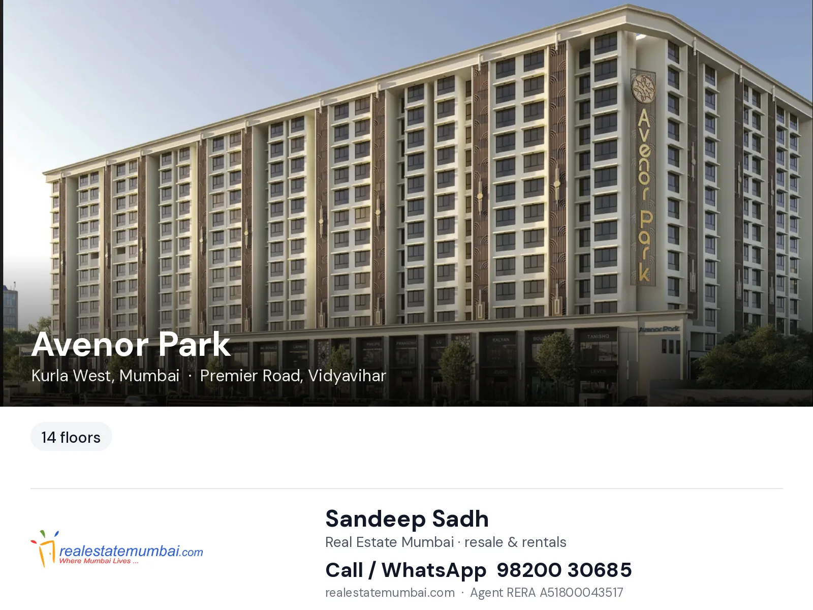 Avenor Park, Kurla West, Mumbai — flats | Real Estate Mumbai, Sandeep Sadh 98200 30685