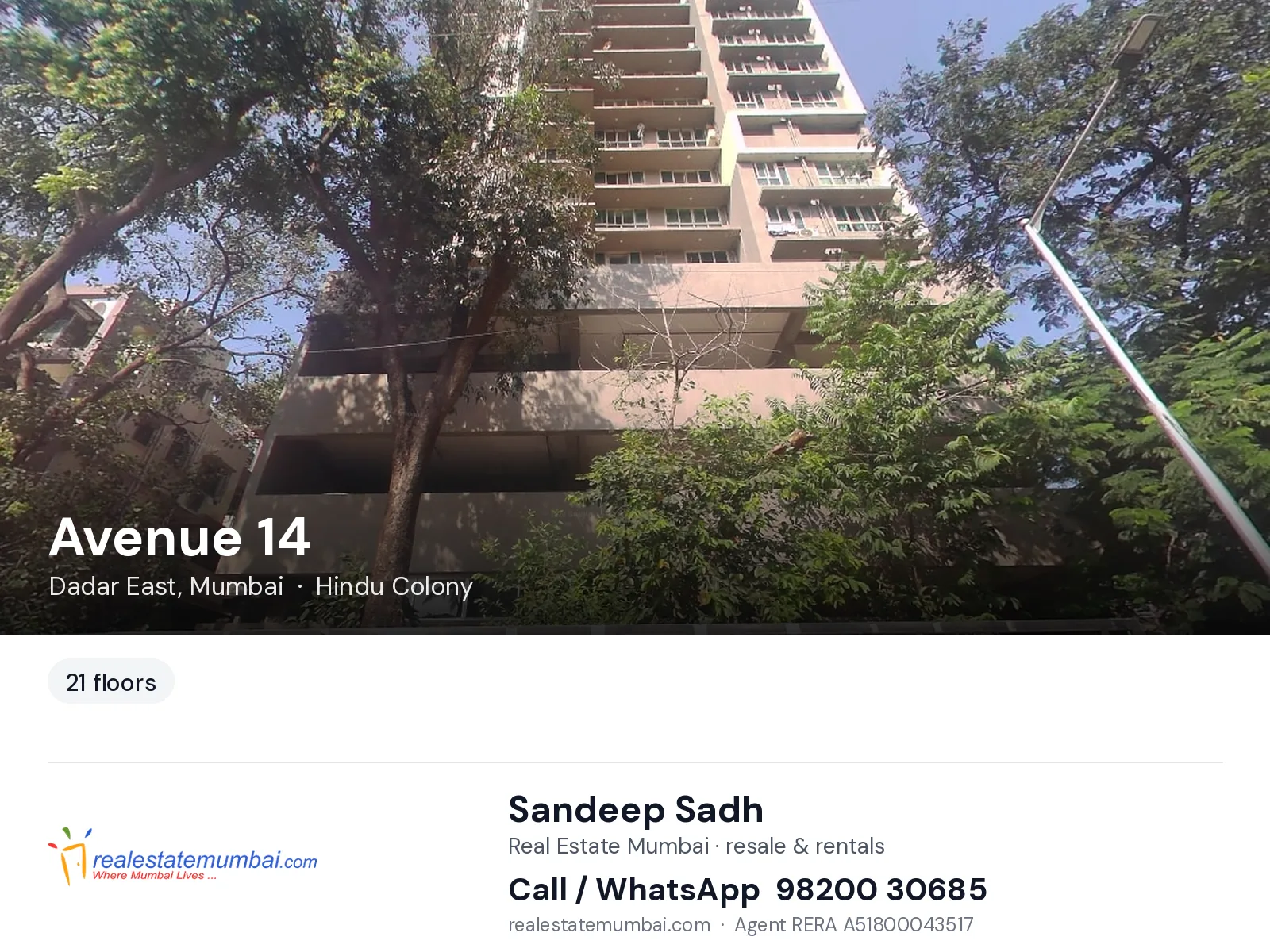 Avenue 14, Dadar East, Mumbai — flats | Real Estate Mumbai, Sandeep Sadh 98200 30685