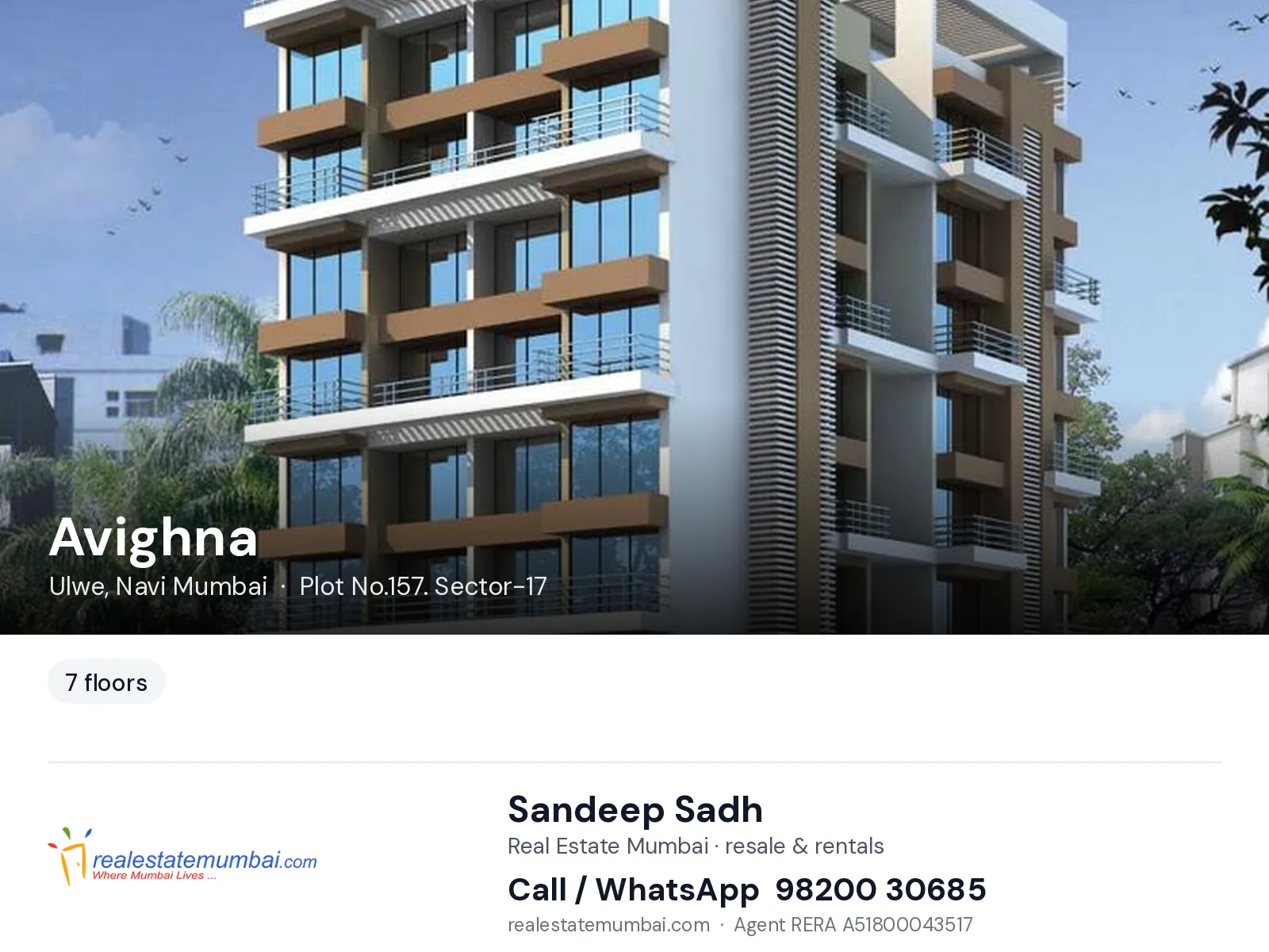 Avighna, Ulwe, Navi Mumbai — flats | Real Estate Mumbai, Sandeep Sadh 98200 30685