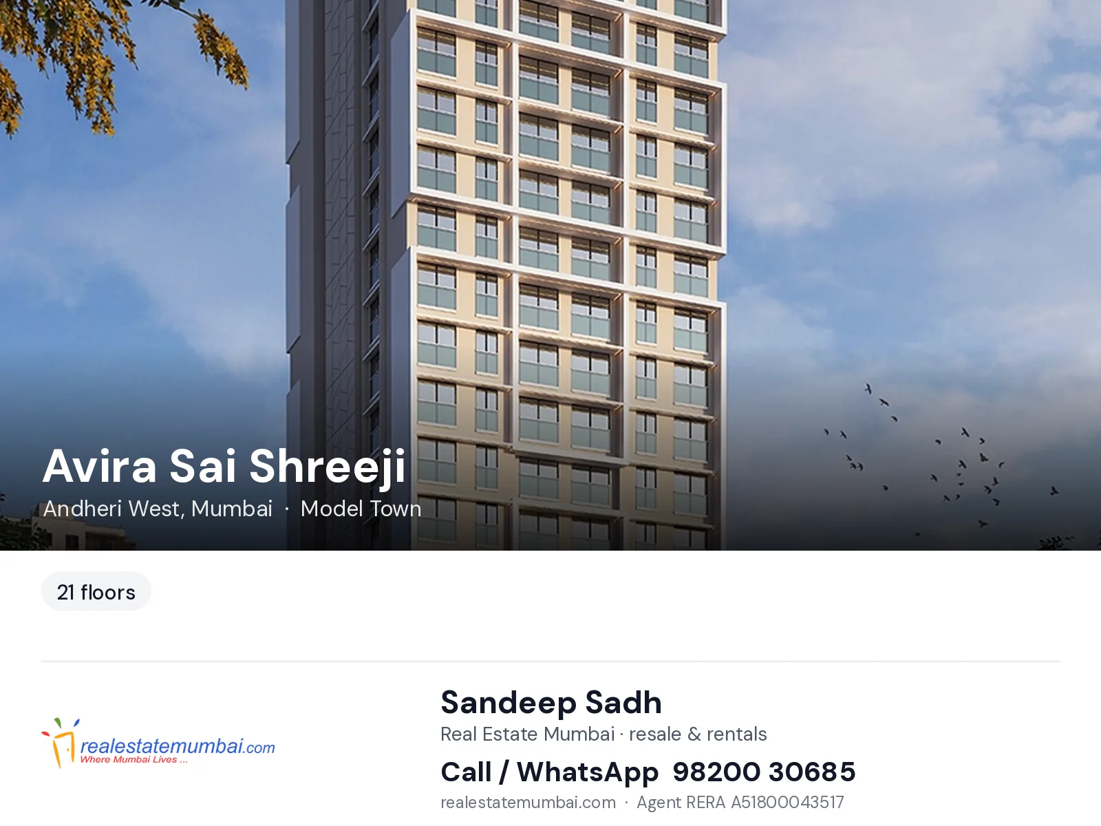 Avira Sai Shreeji, Andheri West, Mumbai — flats | Real Estate Mumbai, Sandeep Sadh 98200 30685