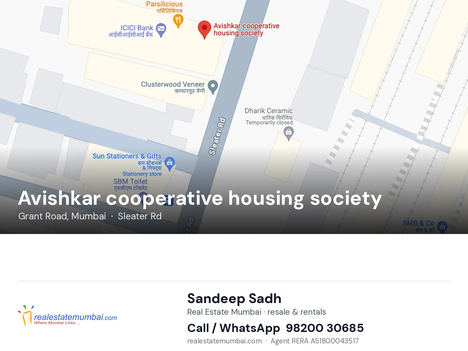 Avishkar cooperative housing society, Grant Road, Mumbai — flats | Real Estate Mumbai, Sandeep Sadh 98200 30685