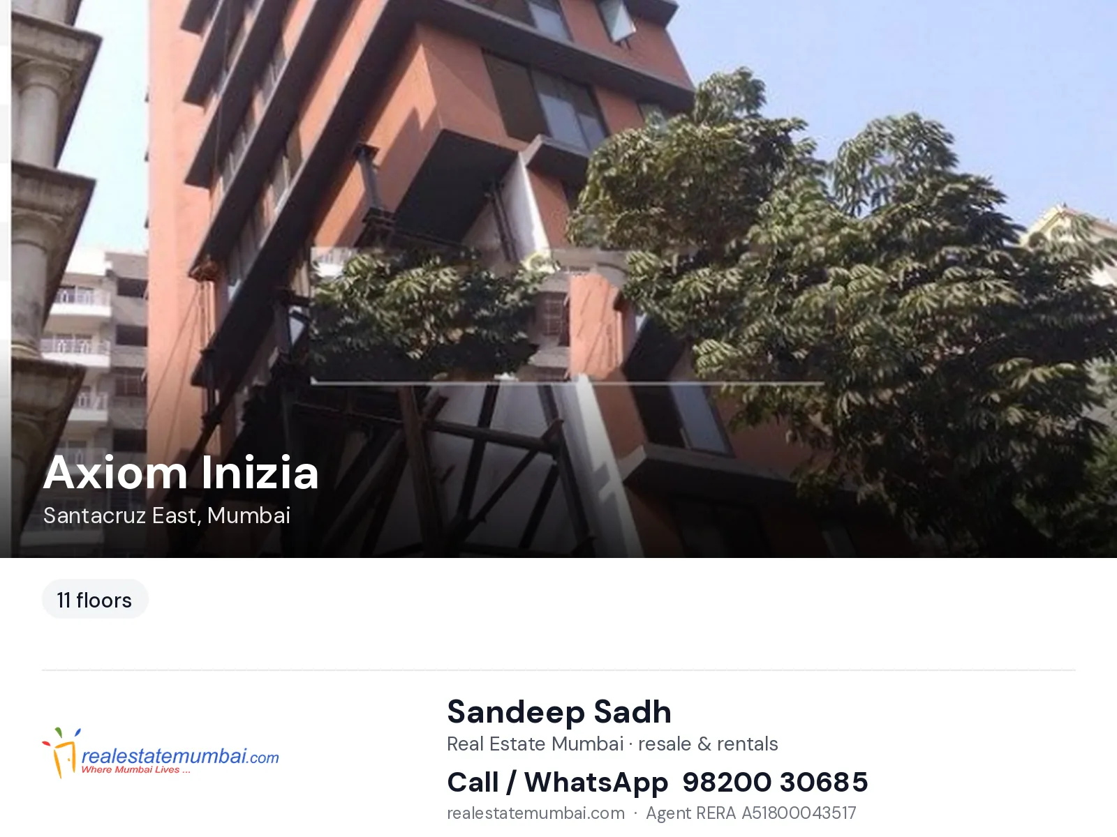 Axiom Inizia, Santacruz East, Mumbai — flats | Real Estate Mumbai, Sandeep Sadh 98200 30685
