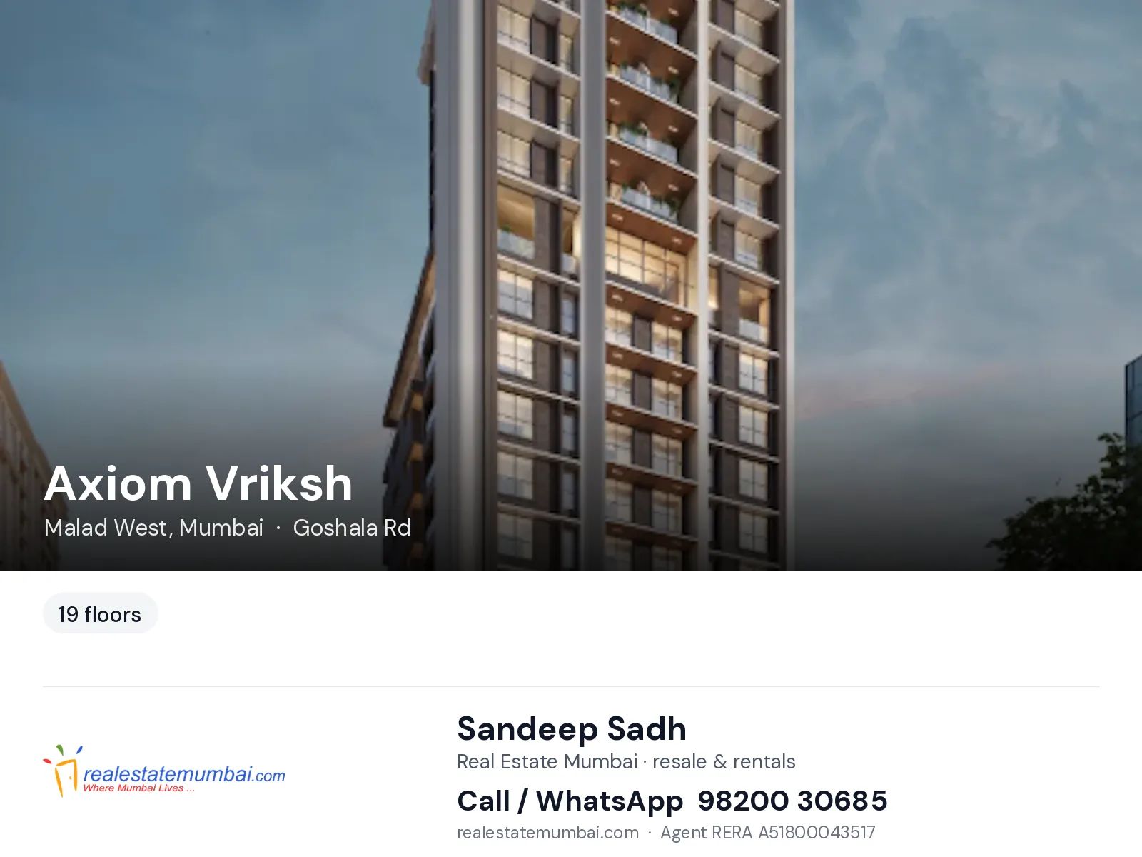 Axiom Vriksh, Malad West, Mumbai — flats | Real Estate Mumbai, Sandeep Sadh 98200 30685