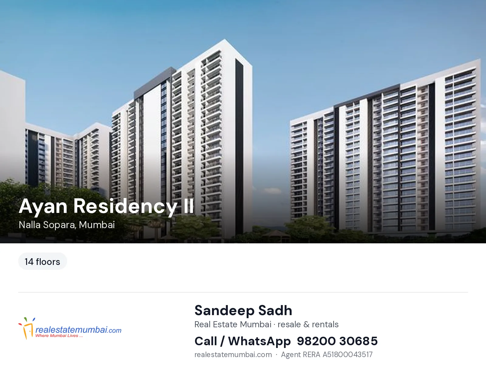 Ayan Residency II, Nalla Sopara, Mumbai — flats | Real Estate Mumbai, Sandeep Sadh 98200 30685