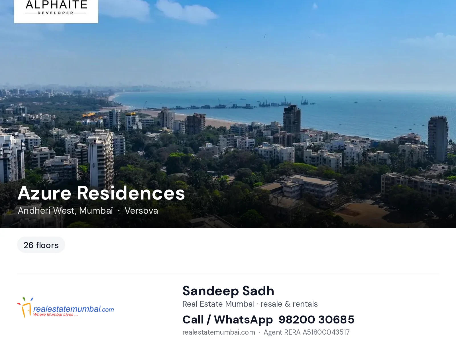 Azure Residences, Andheri West, Mumbai — flats | Real Estate Mumbai, Sandeep Sadh 98200 30685