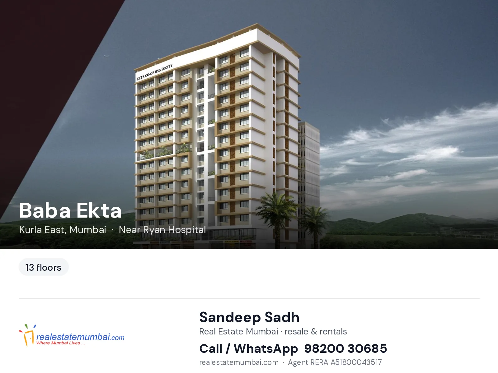 Baba Ekta, Kurla East, Mumbai — flats | Real Estate Mumbai, Sandeep Sadh 98200 30685