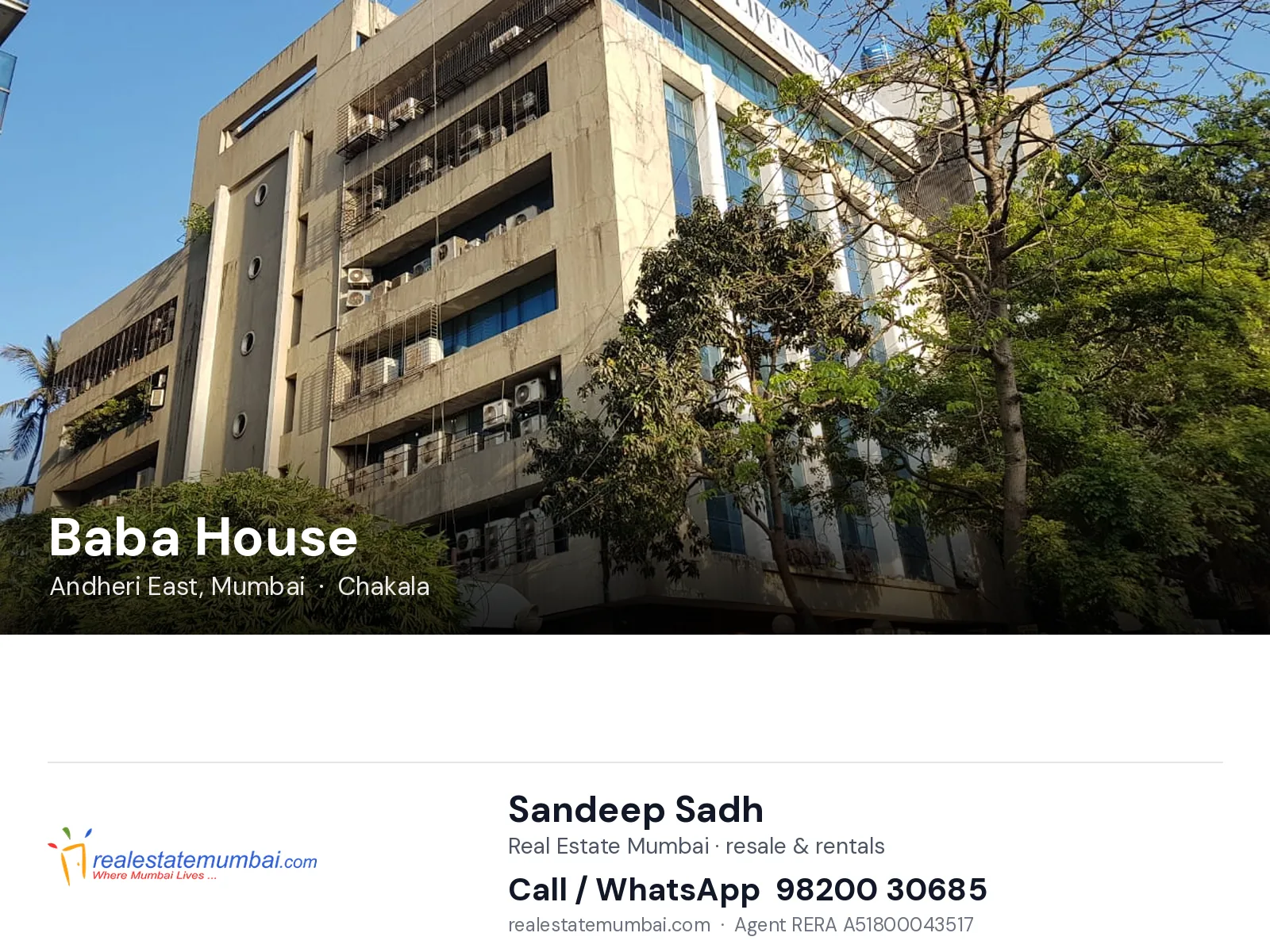 Baba House, Andheri East, Mumbai — flats | Real Estate Mumbai, Sandeep Sadh 98200 30685