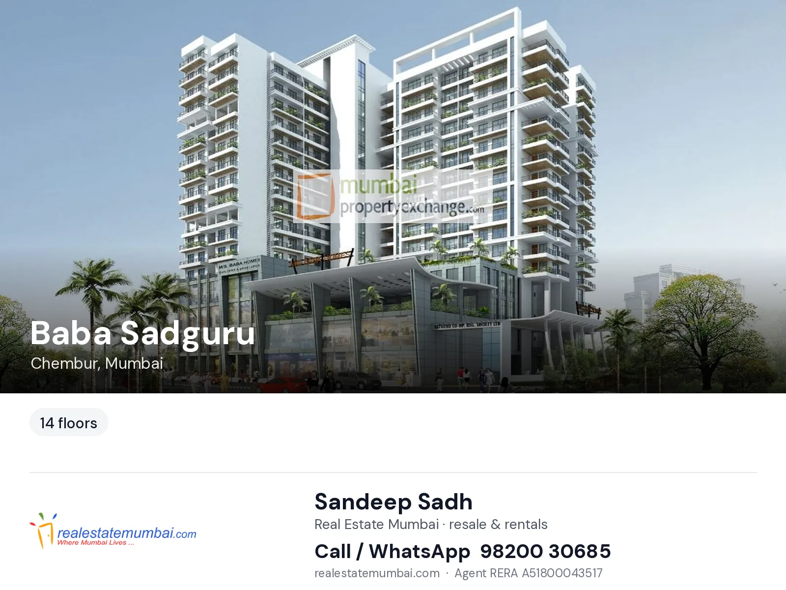 Baba Sadguru, Chembur, Mumbai — flats | Real Estate Mumbai, Sandeep Sadh 98200 30685