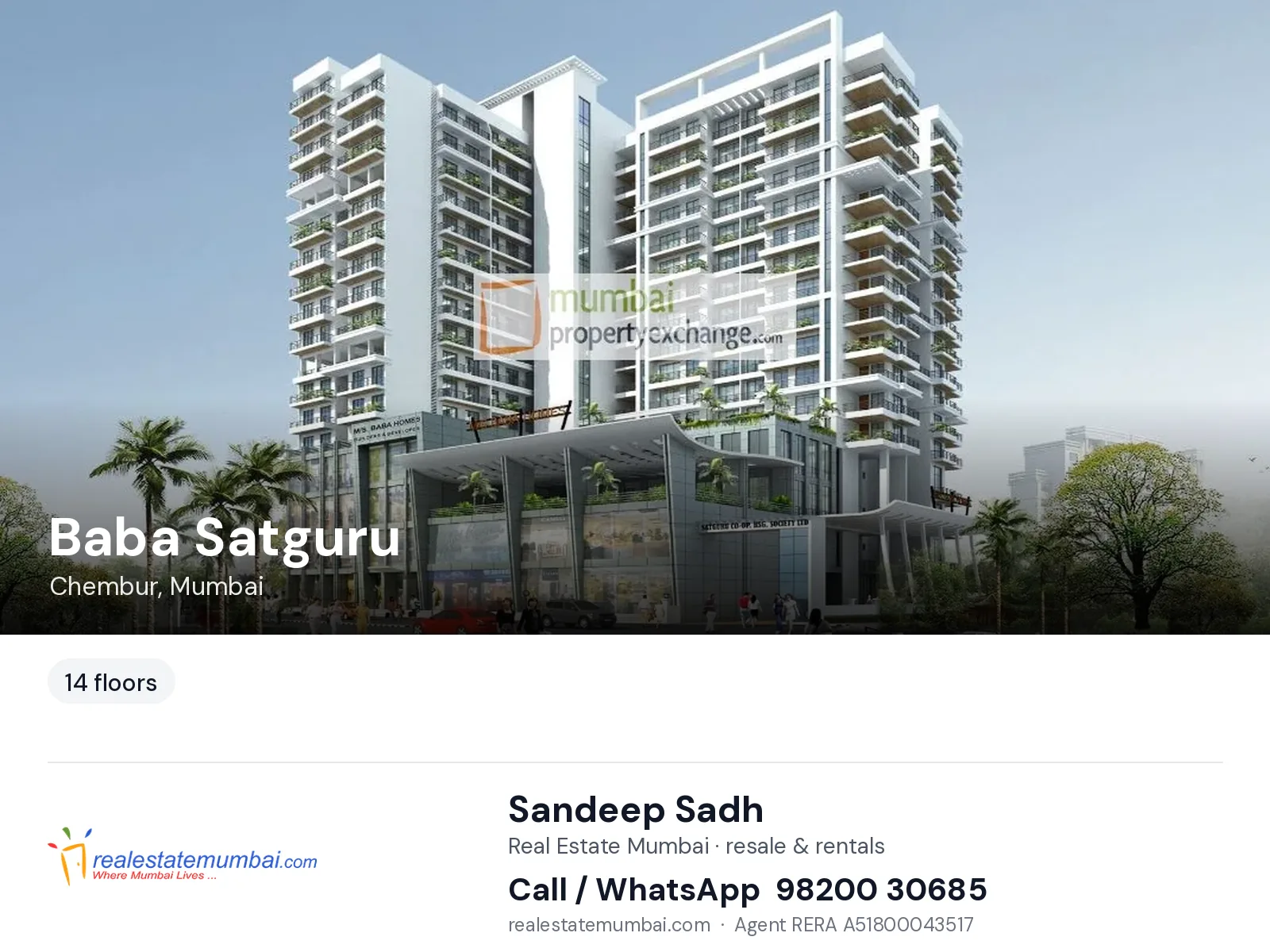 Baba Satguru, Chembur, Mumbai — flats | Real Estate Mumbai, Sandeep Sadh 98200 30685