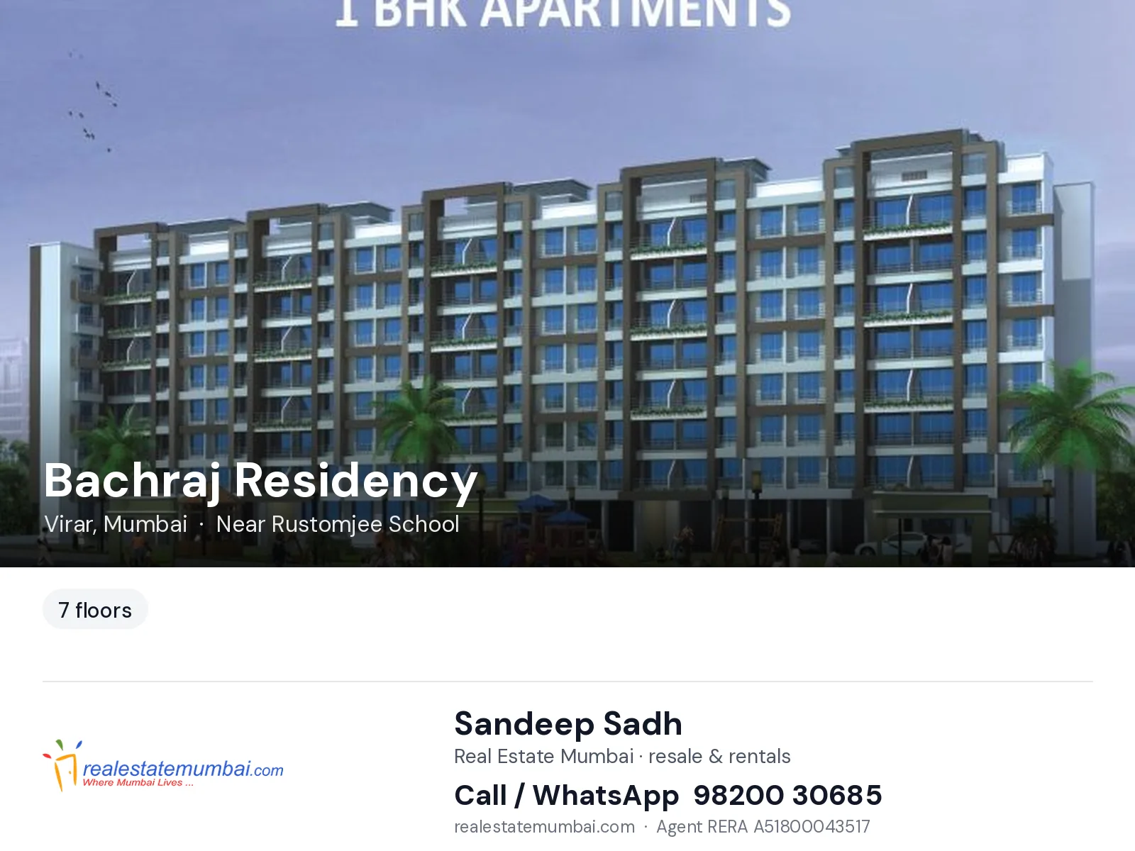 Bachraj Residency, Virar, Mumbai — flats | Real Estate Mumbai, Sandeep Sadh 98200 30685