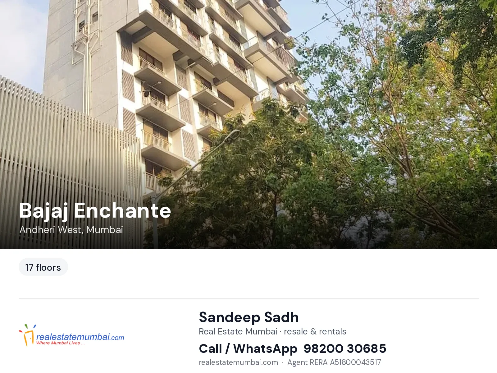 Bajaj Enchante, Andheri West, Mumbai — flats | Real Estate Mumbai, Sandeep Sadh 98200 30685