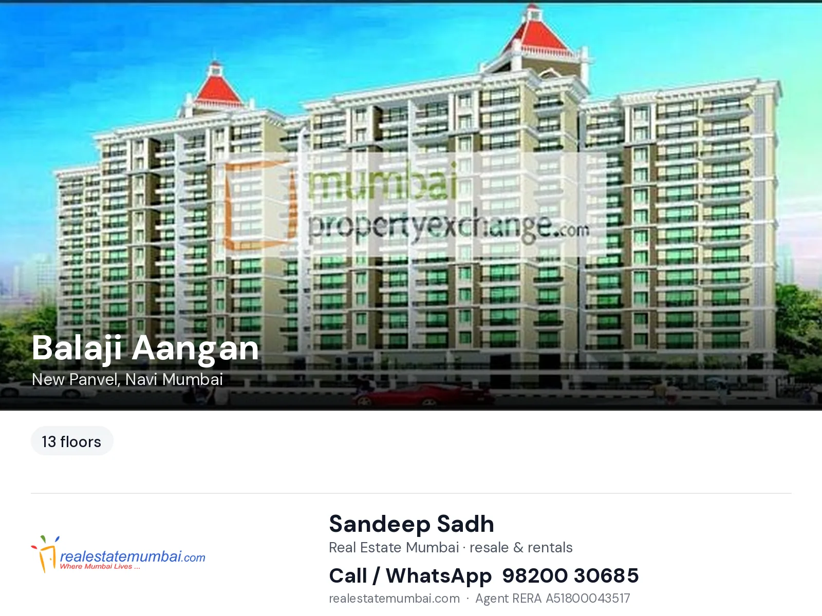 Balaji Aangan, New Panvel, Navi Mumbai — flats | Real Estate Mumbai, Sandeep Sadh 98200 30685