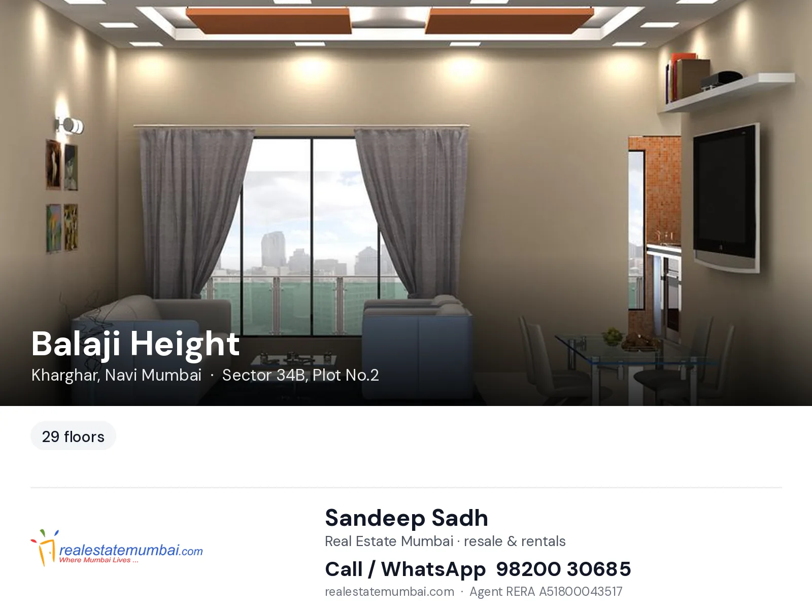 Balaji Height, Kharghar, Navi Mumbai — flats | Real Estate Mumbai, Sandeep Sadh 98200 30685