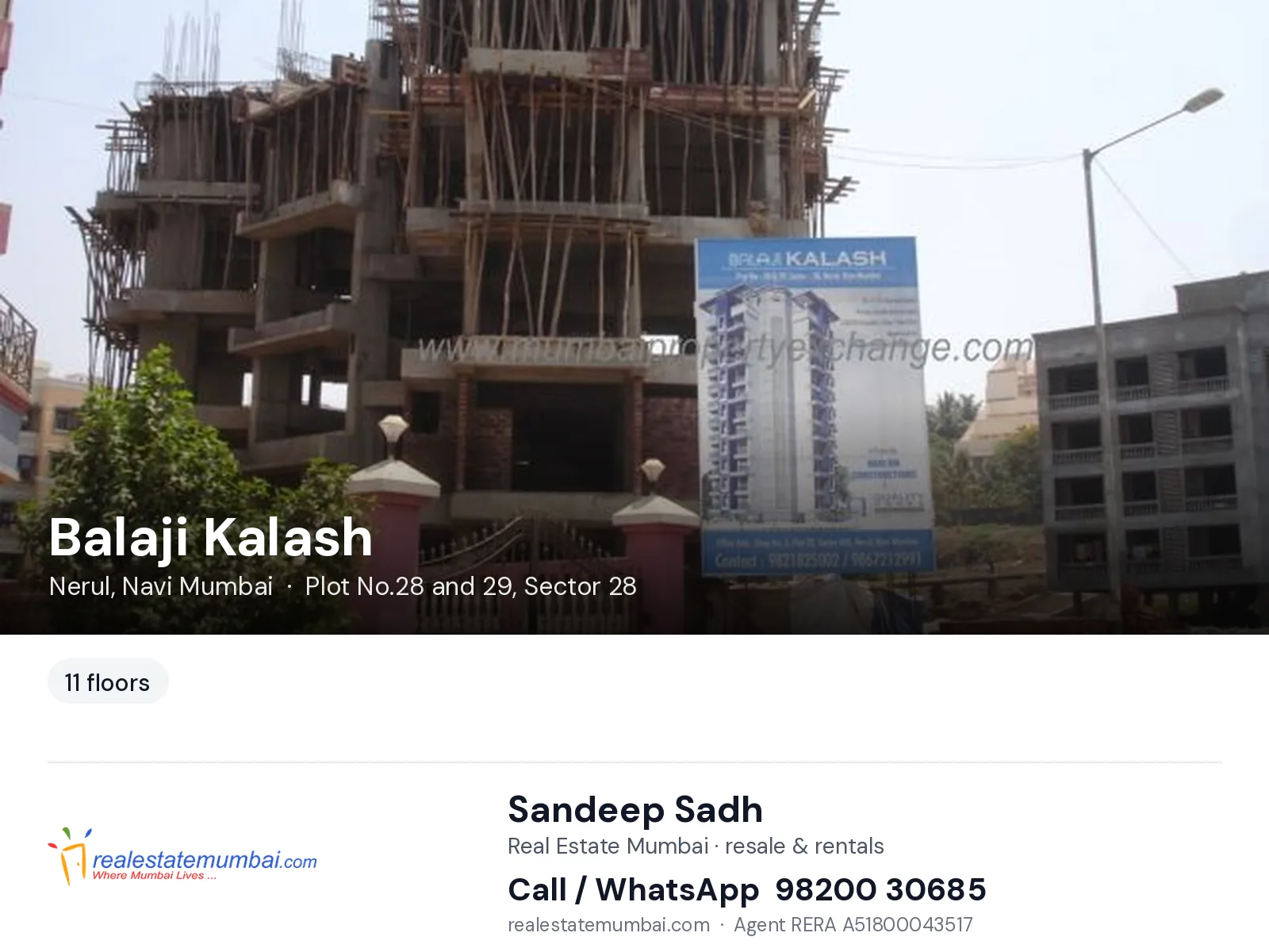 Balaji Kalash, Nerul, Navi Mumbai — flats | Real Estate Mumbai, Sandeep Sadh 98200 30685