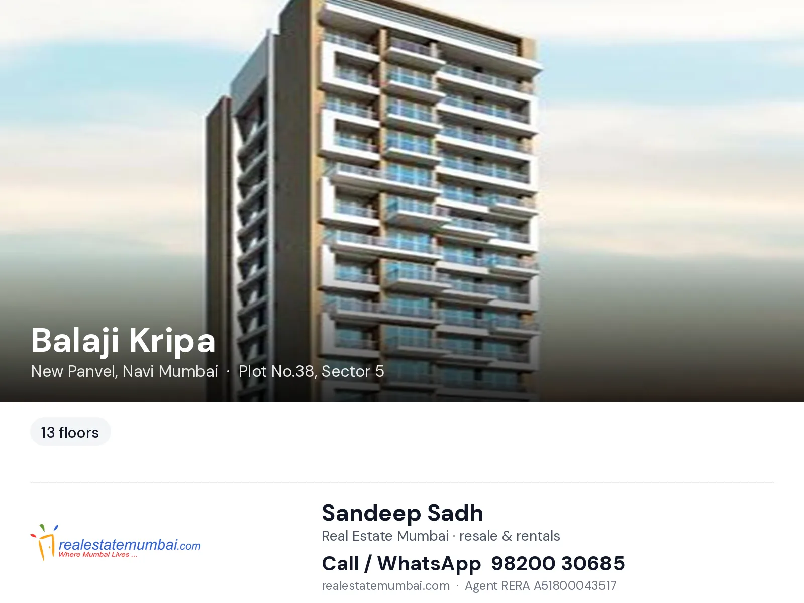 Balaji Kripa, New Panvel, Navi Mumbai — flats | Real Estate Mumbai, Sandeep Sadh 98200 30685