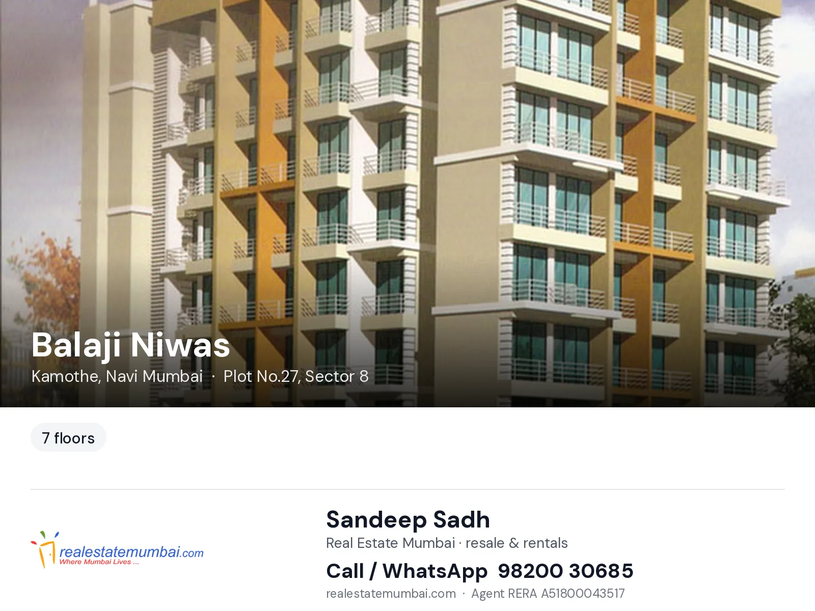Balaji Niwas, Kamothe, Navi Mumbai — flats | Real Estate Mumbai, Sandeep Sadh 98200 30685