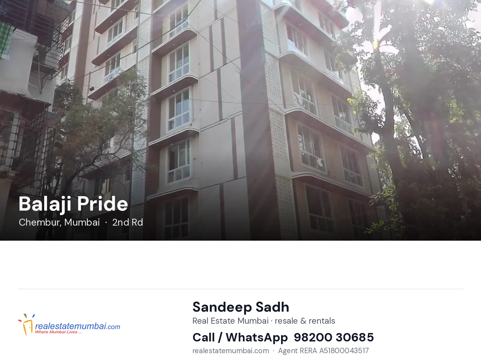 Balaji Pride, Chembur, Mumbai — flats | Real Estate Mumbai, Sandeep Sadh 98200 30685