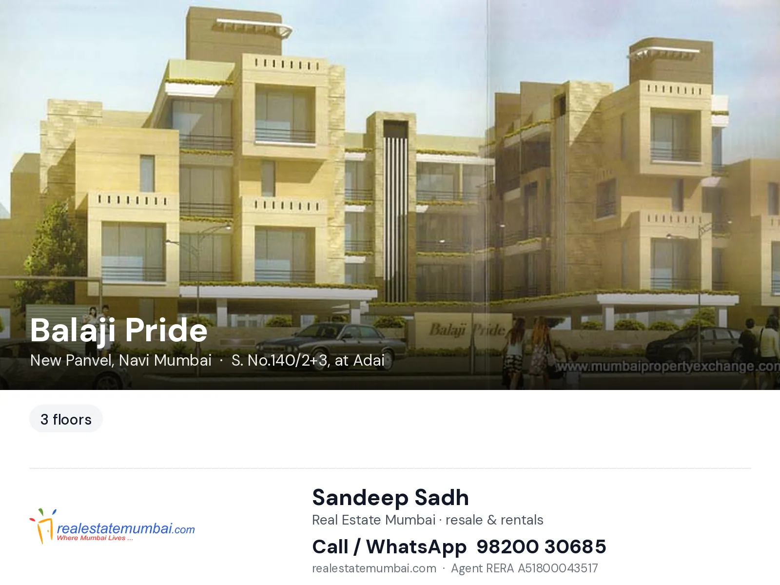 Balaji Pride, New Panvel, Navi Mumbai — flats | Real Estate Mumbai, Sandeep Sadh 98200 30685