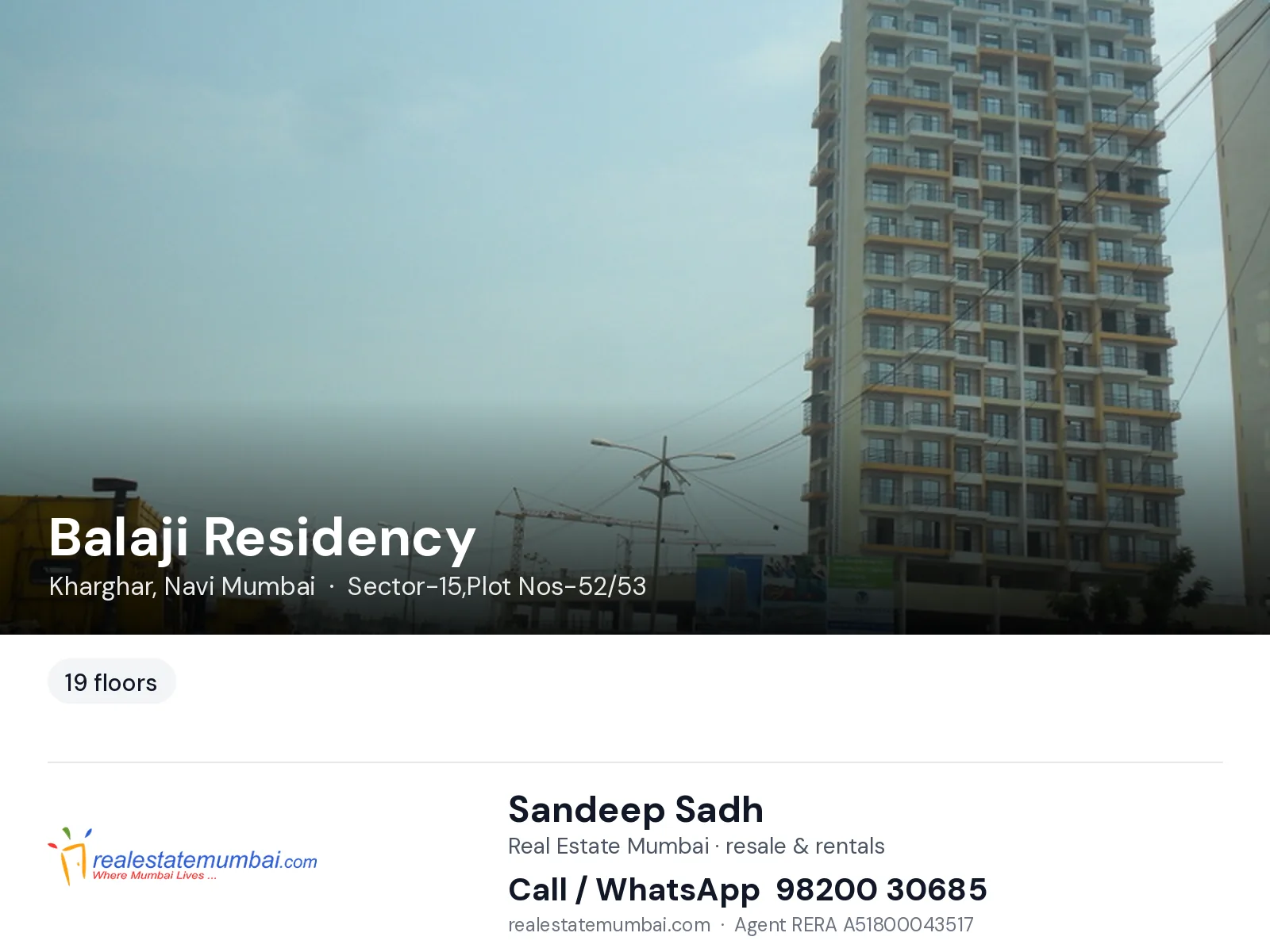 Balaji Residency, Kharghar, Navi Mumbai — flats | Real Estate Mumbai, Sandeep Sadh 98200 30685