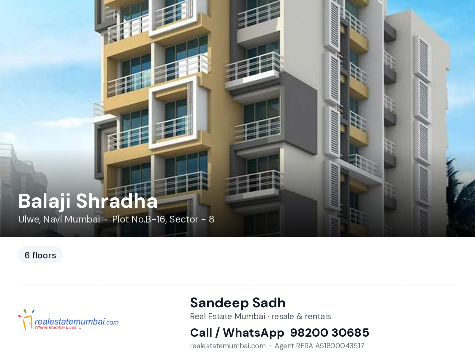 Balaji Shradha, Ulwe, Navi Mumbai — flats | Real Estate Mumbai, Sandeep Sadh 98200 30685