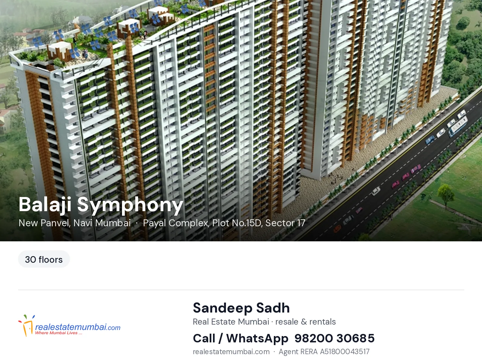 Balaji Symphony, New Panvel, Navi Mumbai — flats | Real Estate Mumbai, Sandeep Sadh 98200 30685