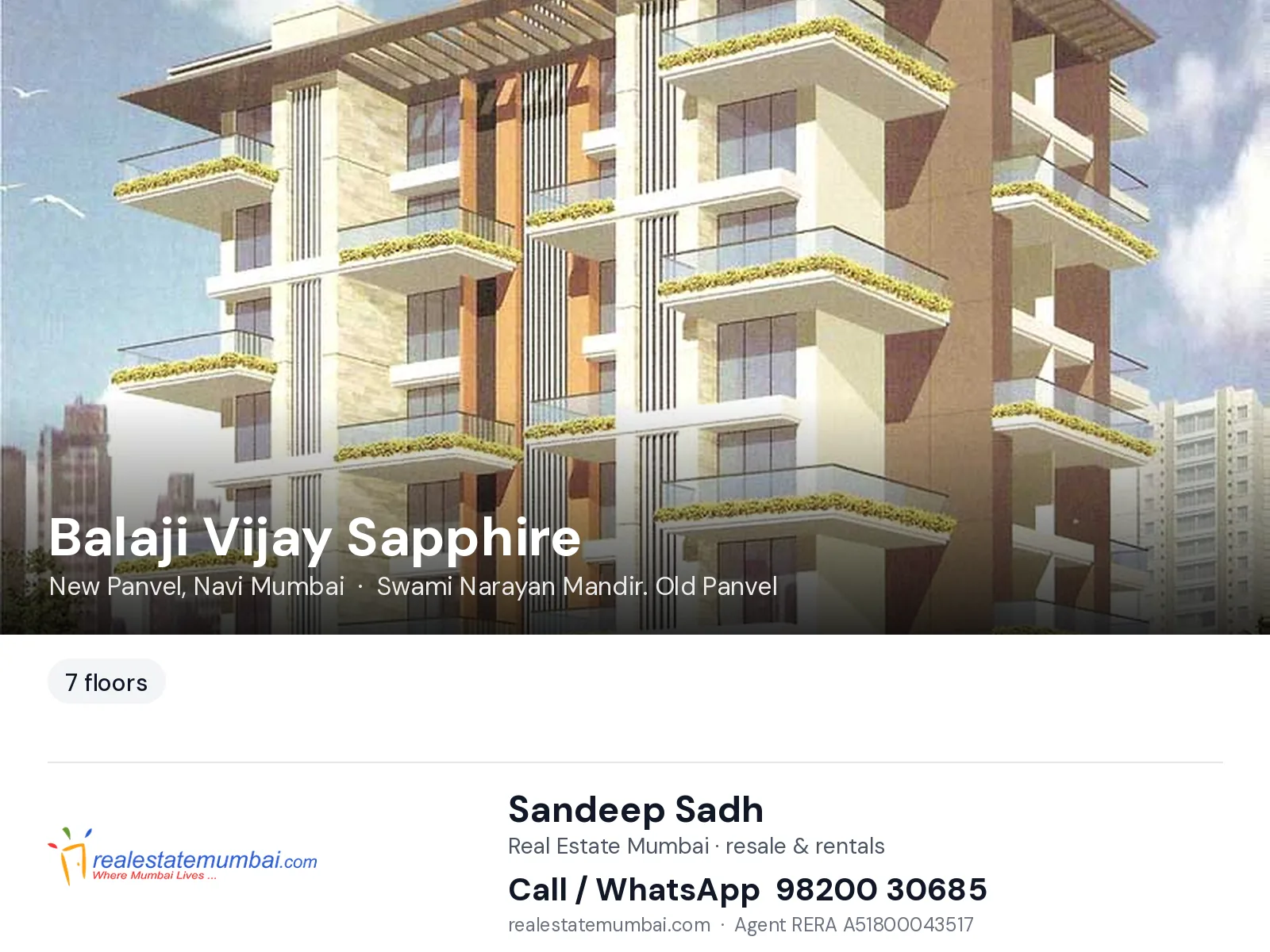 Balaji Vijay Sapphire, New Panvel, Navi Mumbai — flats | Real Estate Mumbai, Sandeep Sadh 98200 30685