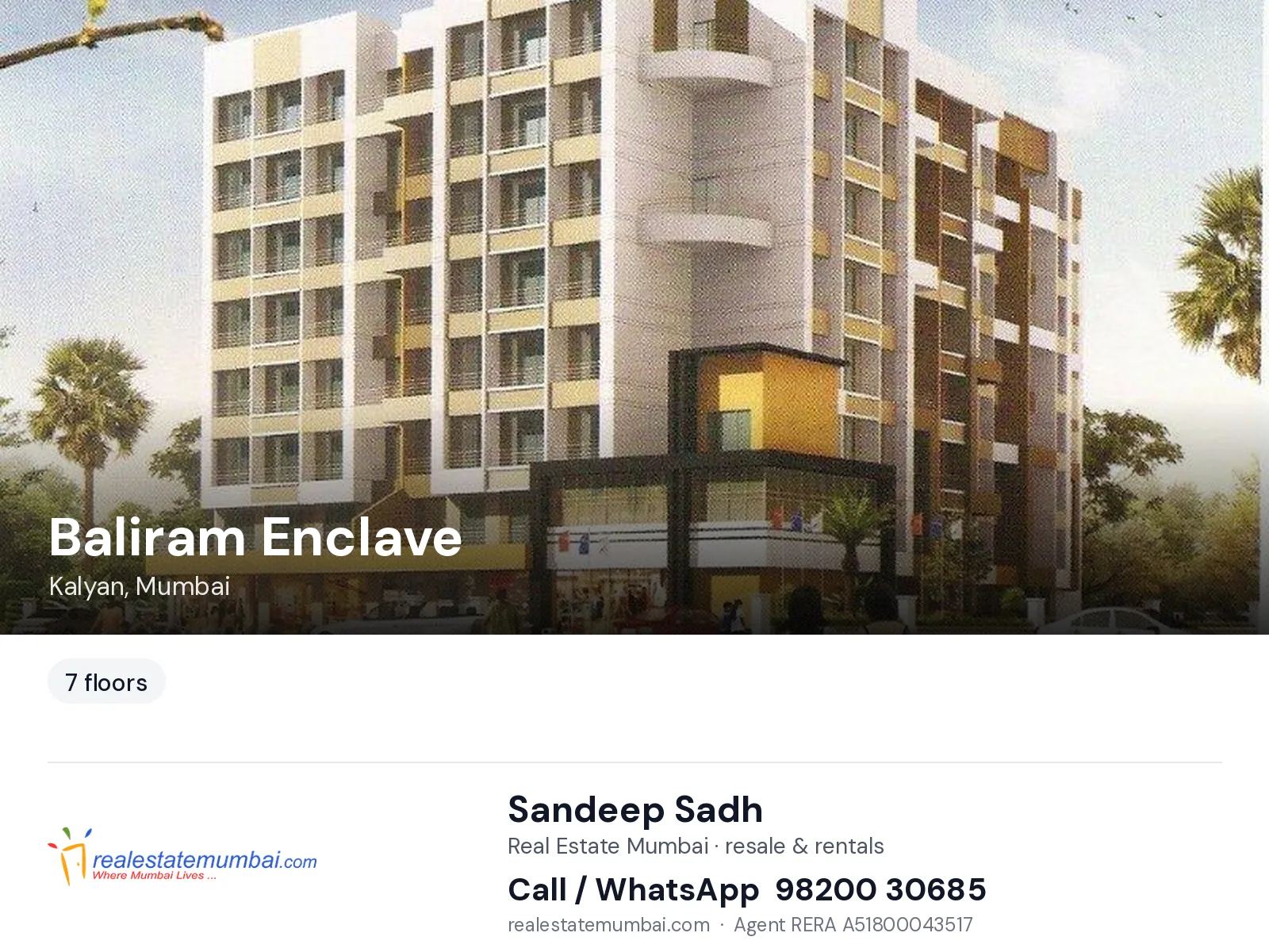 Baliram Enclave, Kalyan, Mumbai — flats | Real Estate Mumbai, Sandeep Sadh 98200 30685