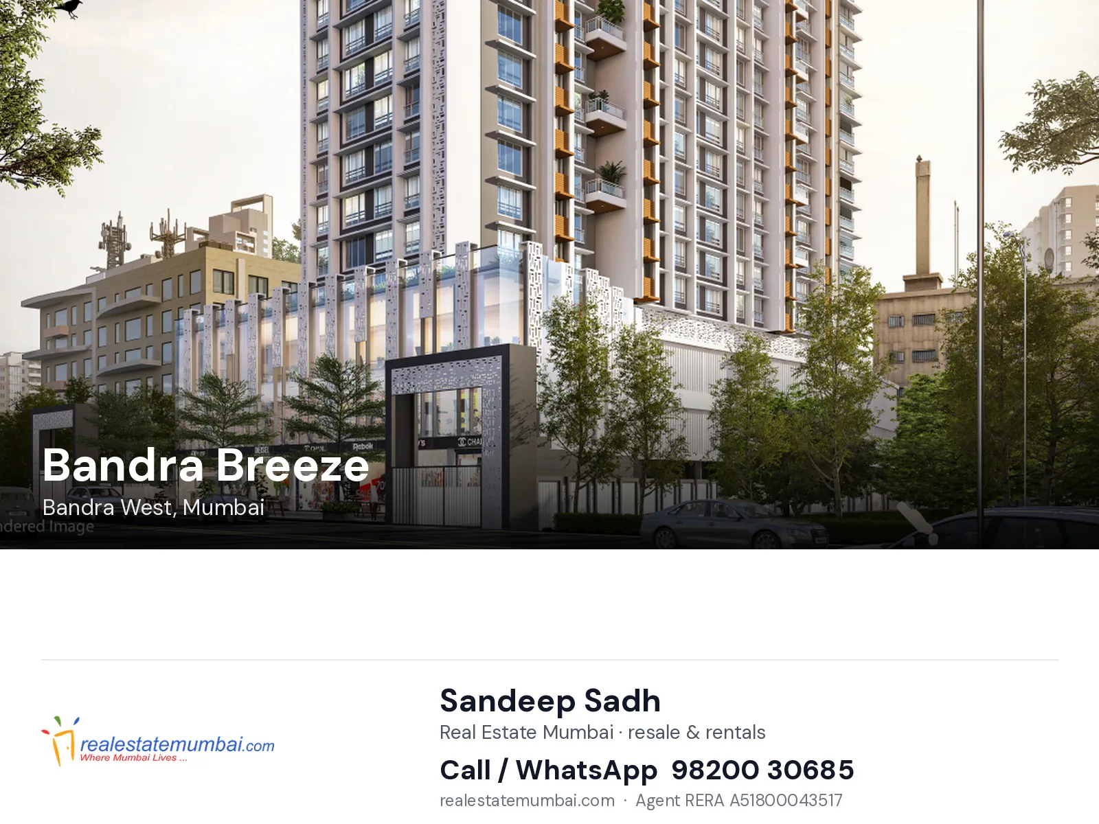 Bandra Breeze, Bandra West, Mumbai — flats | Real Estate Mumbai, Sandeep Sadh 98200 30685