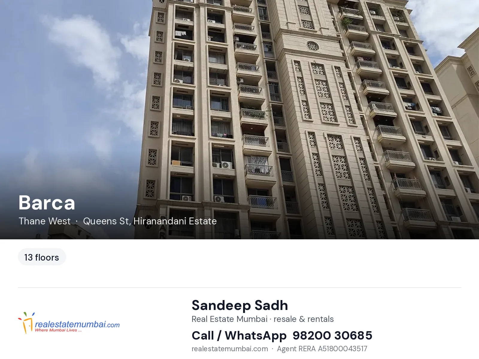 Barca, Thane West — flats | Real Estate Mumbai, Sandeep Sadh 98200 30685