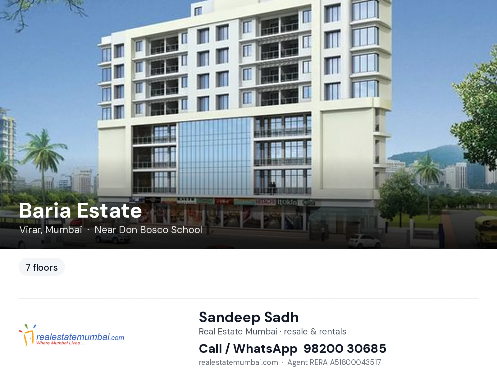 Baria Estate, Virar, Mumbai — flats | Real Estate Mumbai, Sandeep Sadh 98200 30685