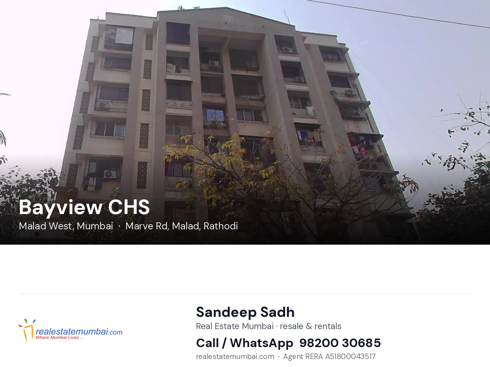 Bayview CHS, Malad West, Mumbai — flats | Real Estate Mumbai, Sandeep Sadh 98200 30685
