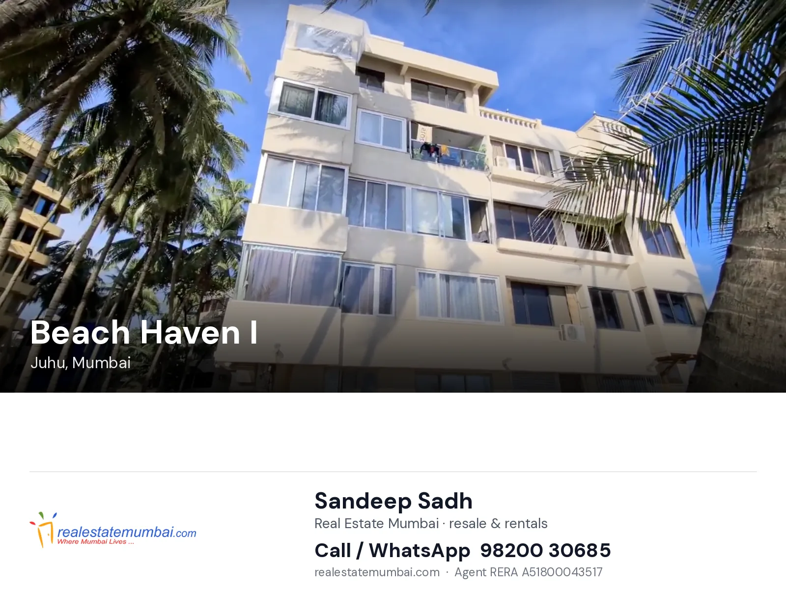 Beach Haven I, Juhu, Mumbai — flats | Real Estate Mumbai, Sandeep Sadh 98200 30685