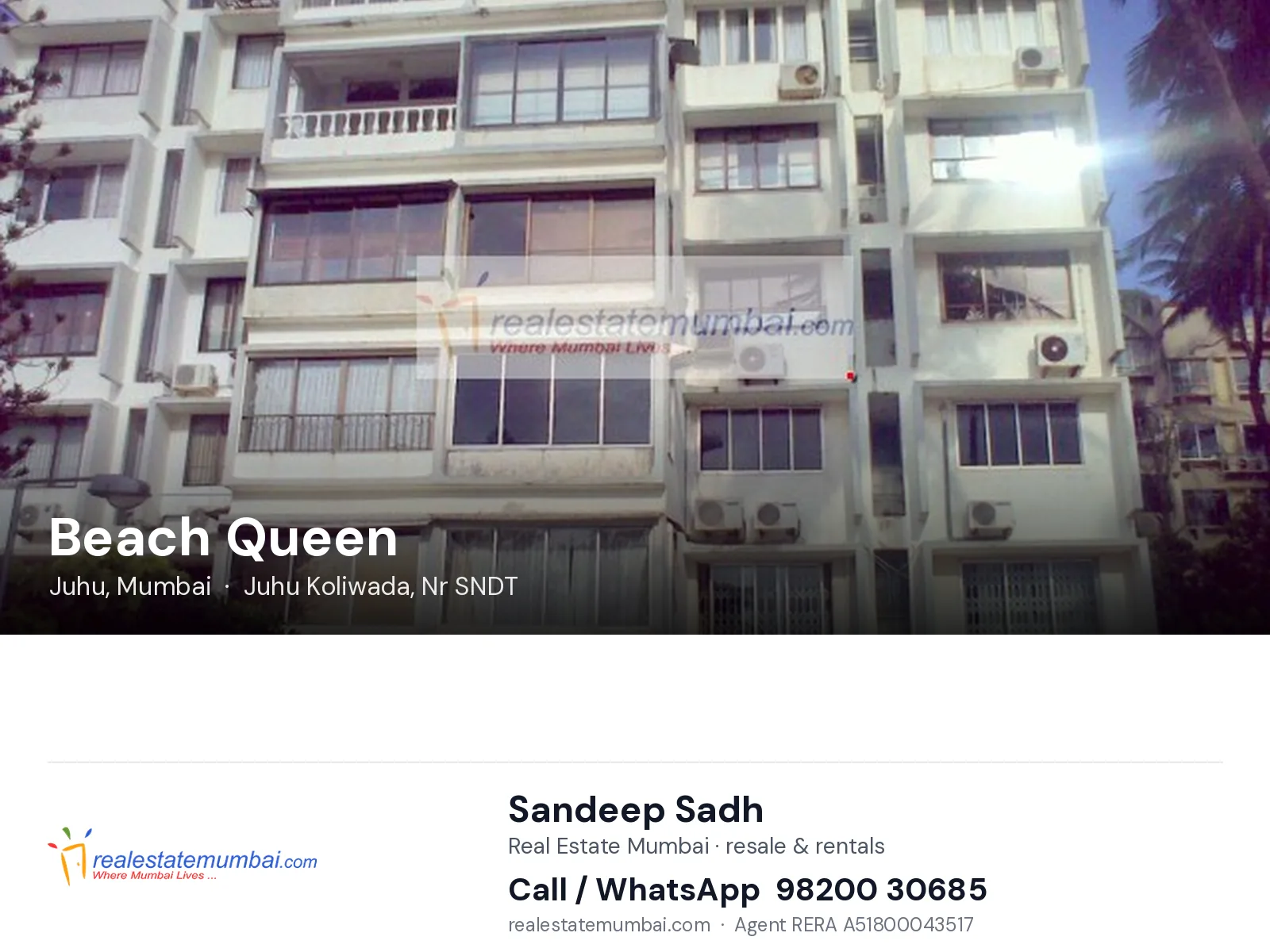 Beach Queen, Juhu, Mumbai — flats | Real Estate Mumbai, Sandeep Sadh 98200 30685