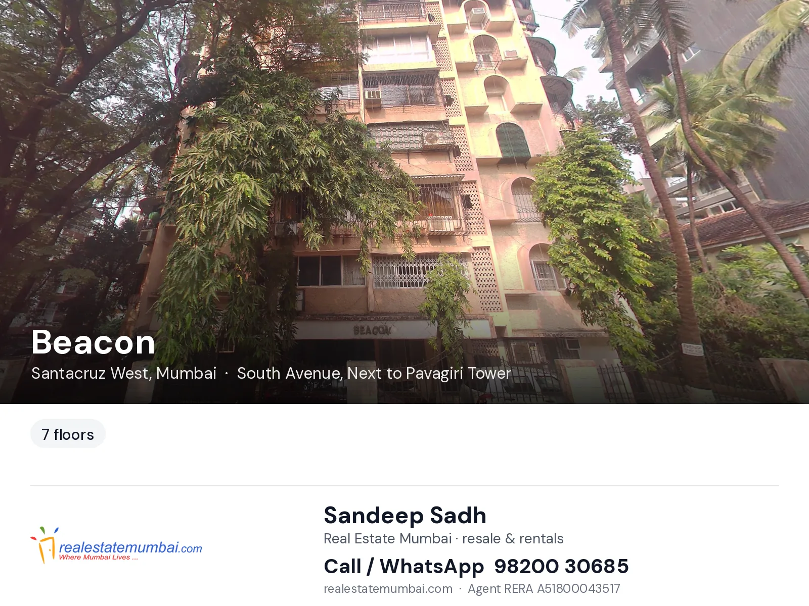 Beacon, Santacruz West, Mumbai — flats | Real Estate Mumbai, Sandeep Sadh 98200 30685