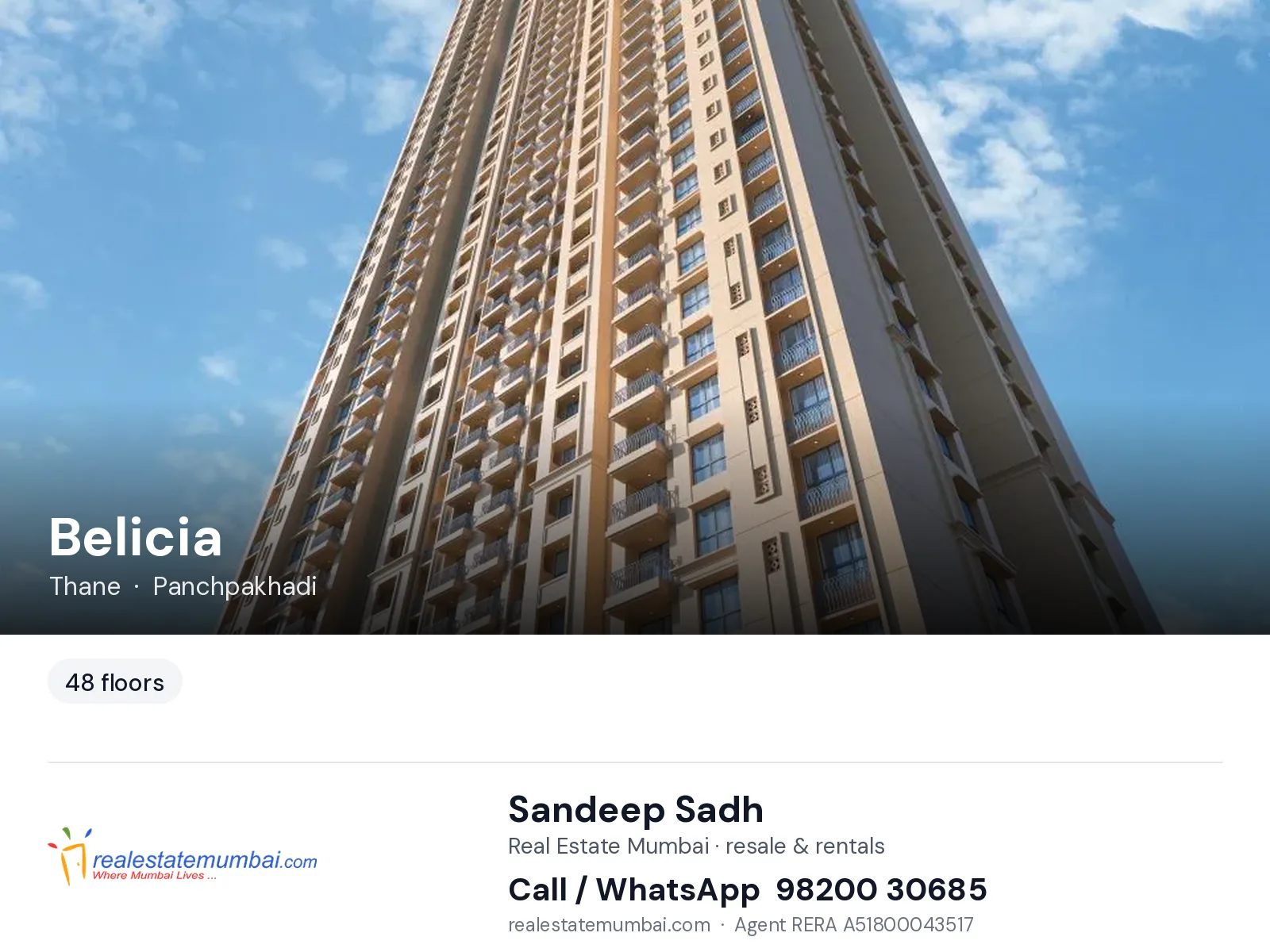 Belicia, Thane — flats | Real Estate Mumbai, Sandeep Sadh 98200 30685