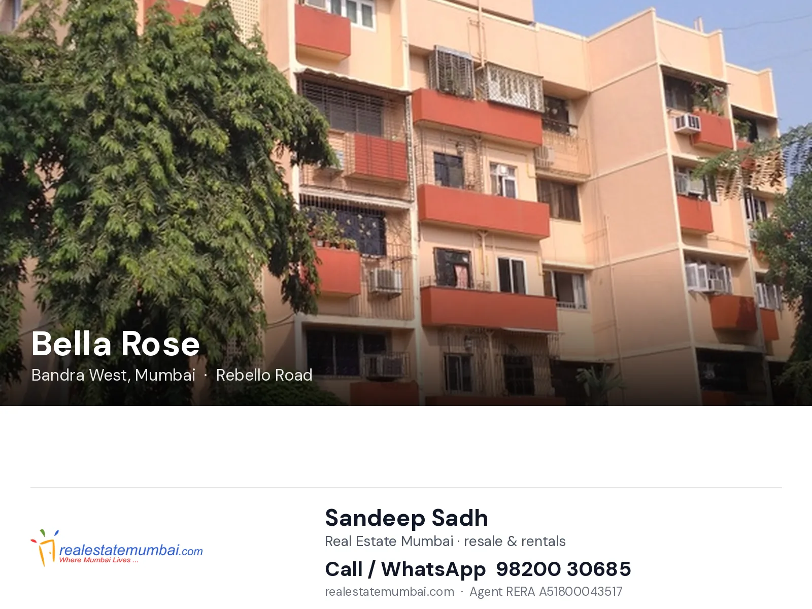 Bella Rose, Bandra West, Mumbai — flats | Real Estate Mumbai, Sandeep Sadh 98200 30685