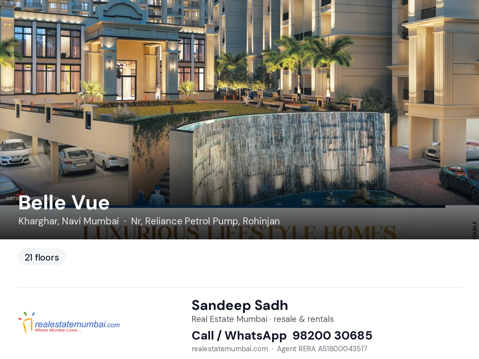 Belle Vue, Kharghar, Navi Mumbai — flats | Real Estate Mumbai, Sandeep Sadh 98200 30685