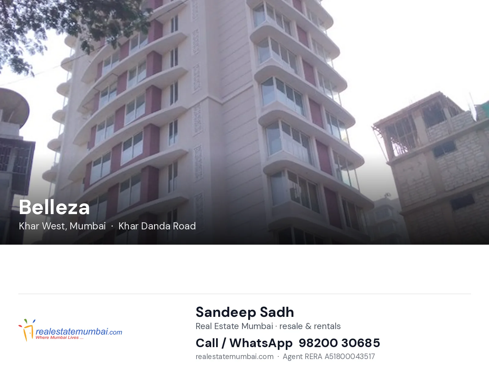 Belleza, Khar West, Mumbai — flats | Real Estate Mumbai, Sandeep Sadh 98200 30685