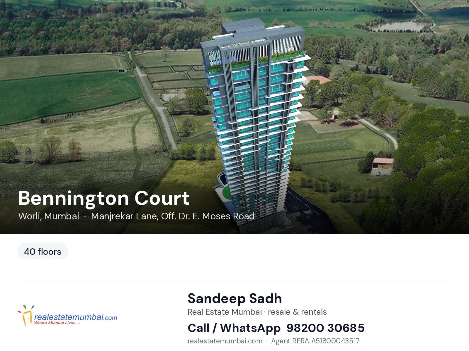 Bennington Court, Worli, Mumbai — flats | Real Estate Mumbai, Sandeep Sadh 98200 30685