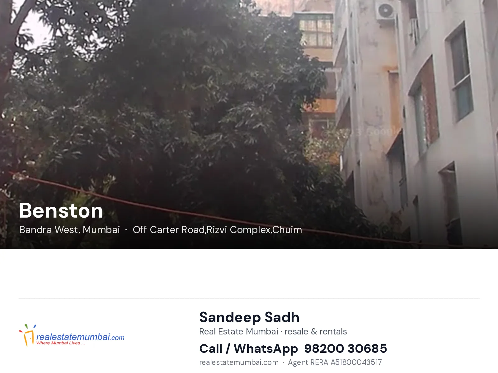 Benston, Bandra West, Mumbai — flats | Real Estate Mumbai, Sandeep Sadh 98200 30685